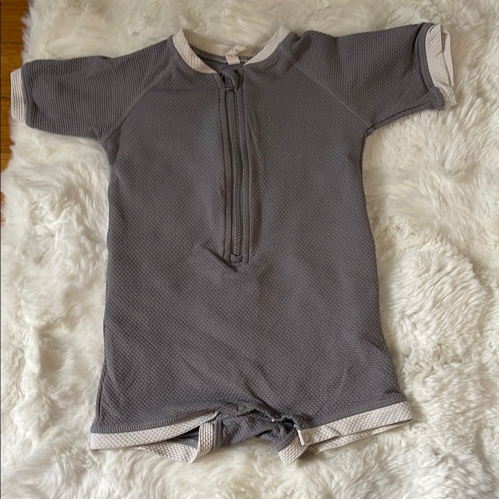 Quincy Mae Gray and Cream Kids Bodysuit